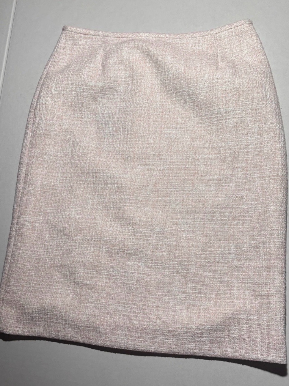 NWT Preston & York Pale Pink Bouclé Tweed Pencil Skirt Size 6
